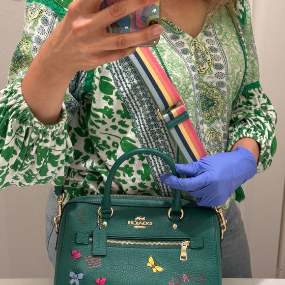 Coach Rowan Satchel Diary Embroidery butterfly bag C8280 NWOT - Picture 13 of 15
